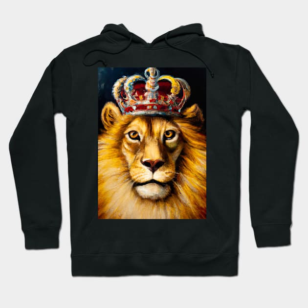 Lion with Crown Hoodie by maxcode